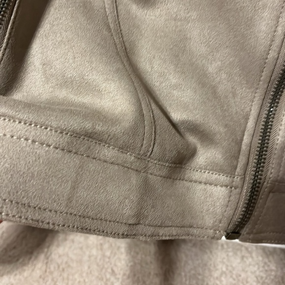 Philosophy Republic Clothing medium moto style jacket faux leather taupe - Picture 6 of 8